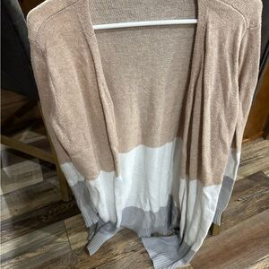 Doe & Rae Colorblock Open Cardigan